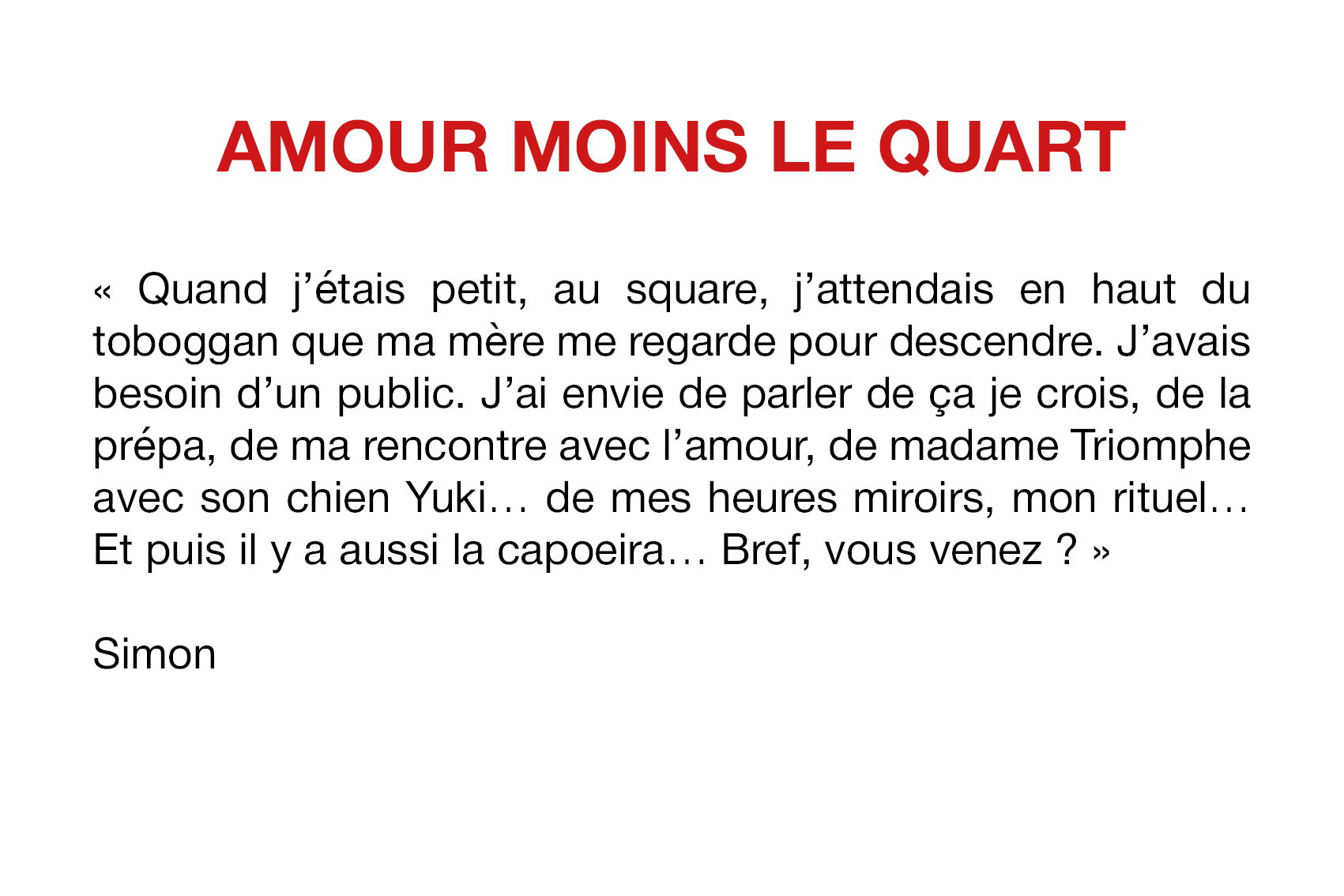 Récits de Ullie et Simon - Nanterre-Amandiers