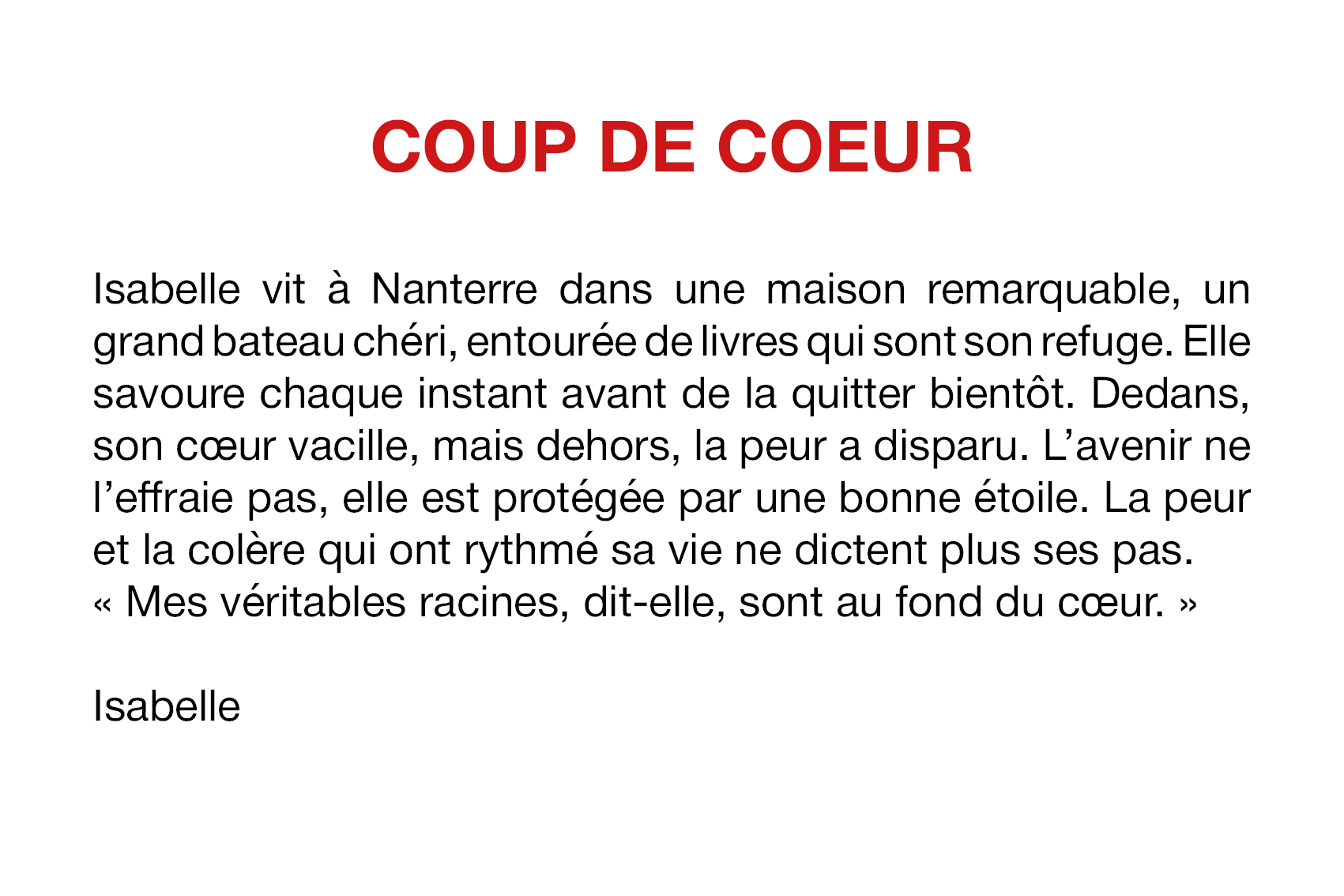 Récits de Isabelle et Bruno - Nanterre-Amandiers
