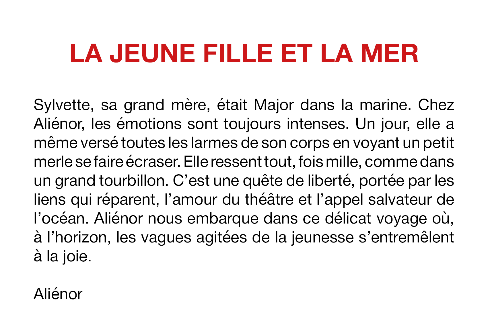 Récits de Aliénor et Geneviève - Nanterre-Amandiers